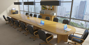contemporary conference table / wooden / oval