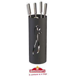 steel fireplace set
