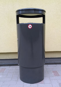 public trash can / galvanized steel / powder-coated steel / for public spaces