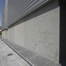 stone wall cladding panel / for facade / textured / gray