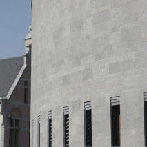stone wall cladding panel / for outdoor use / embossed / gray