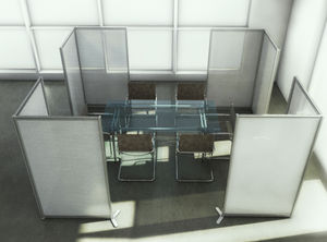 floor-mounted office divider / methacrylate / aluminum / modular