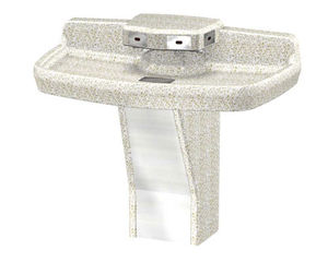 free-standing hand basin / rectangular / plastic / commercial