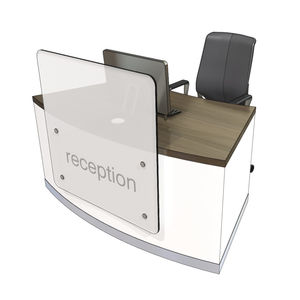 semicircular reception desk / wooden