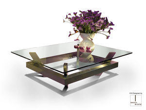 contemporary coffee table / metal / iron / lacquered metal