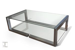 contemporary coffee table / crystal / iron / lacquered metal