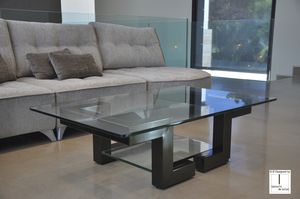 original design coffee table / glass / rectangular