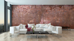 industrial style wallpaper / abstract motif / copper look / brown