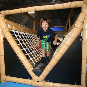 wooden playground bridge