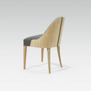 contemporary chair / upholstered / fabric / oak