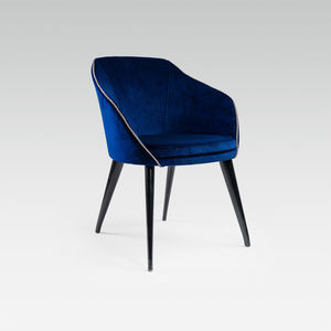 contemporary chair / upholstered / with armrests / fabric