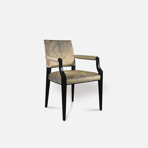 contemporary chair / upholstered / with armrests / fabric
