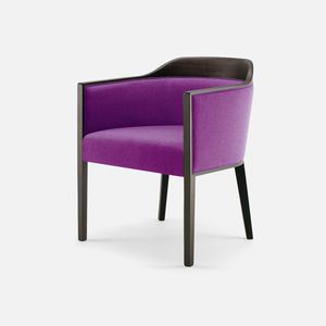 contemporary armchair / beech / fabric / bridge