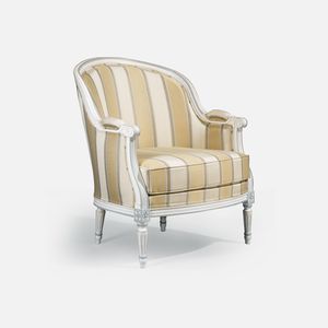 Louis XVI armchair / beech / fabric / with removable cushion