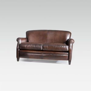 traditional sofa / leather / for hotel / 3-seater
