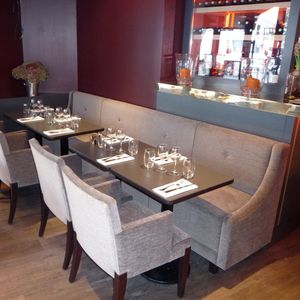 contemporary upholstered bench / fabric / commercial / contract
