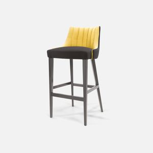 contemporary bar stool / beech / fabric / commercial