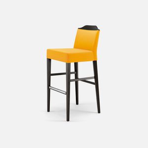 contemporary bar stool / beech / fabric / commercial