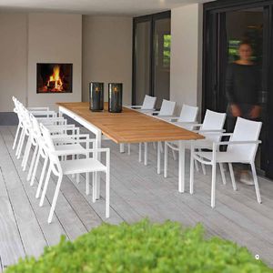 contemporary chair / with armrests / standard base / Textilene®
