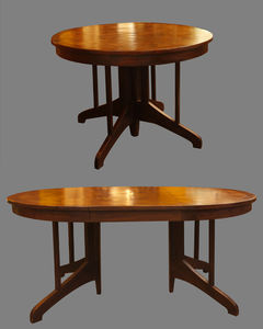 traditional table / teak / round / extending