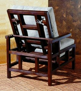 traditional armchair / teak / reclining