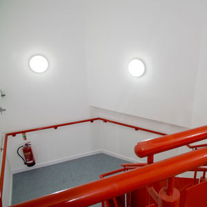 wall-mounted emergency light / ceiling / round / LED