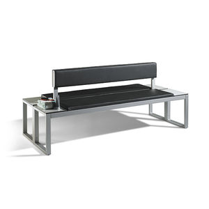 public bench / contemporary / steel / leather