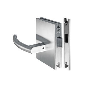 glass door handle / stainless steel / contemporary / with lock