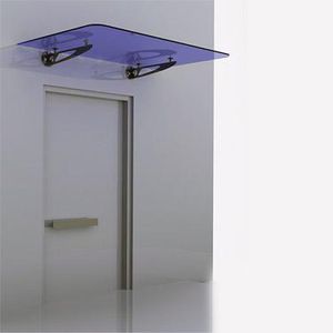 entrance canopy / glass / stainless steel / commercial