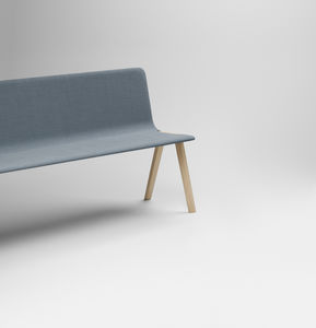 contemporary bench / wooden / with backrest / upholstered