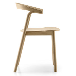 contemporary chair / upholstered / stackable / oak