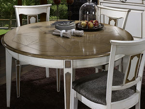 traditional dining table / oak / round