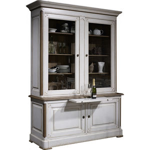 traditional china cabinet / oak / lacquered wood