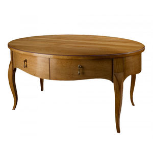 classic coffee table / oval / with drawer