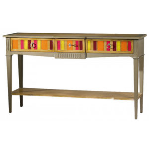traditional sideboard table / lacquered wood / rectangular / with drawer
