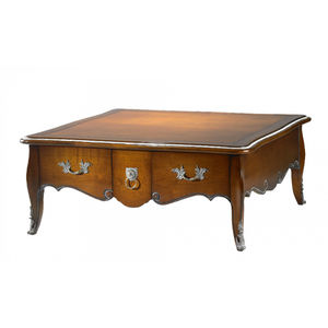 Louis XIV coffee table / wooden / square / with drawer