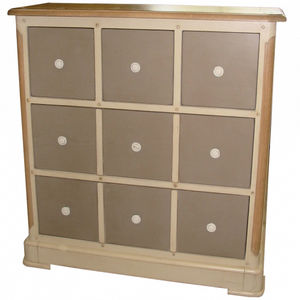 traditional chest of drawers / lacquered wood / oak / gray