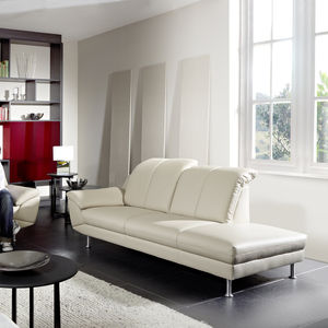 contemporary daybed / leather / indoor / adjustable backrest