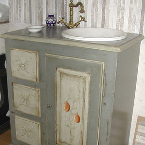 free-standing washbasin cabinet / wooden / traditional