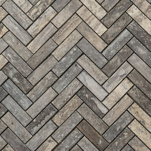 indoor mosaic tiles / wall / travertine / rectangular