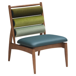 contemporary fireside chair / fabric / solid wood / commercial