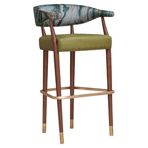 contemporary bar chair / upholstered / with footrest / with armrests
