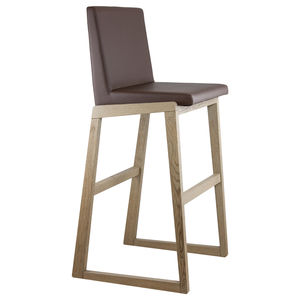 contemporary bar chair / upholstered / sled base / fabric