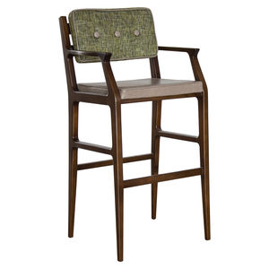 contemporary bar chair / upholstered / with armrests / fabric