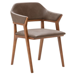 contemporary chair / upholstered / with armrests / fabric