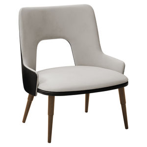 contemporary armchair / fabric / wooden / white