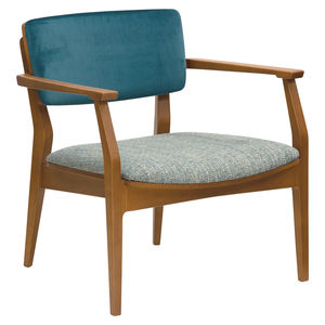 contemporary armchair / fabric / wooden / multi-color