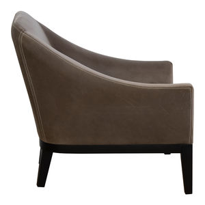 contemporary armchair / fabric / wooden / brown