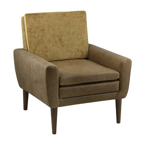 contemporary armchair / fabric / synthetic leather / green