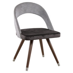 contemporary chair / upholstered / with armrests / fabric